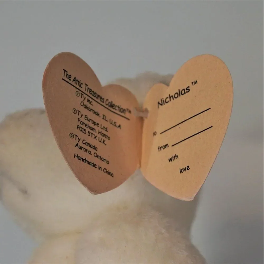 Ty Beanie Babies Nicholas The Bear Retired 1993 Attic Treasures Plush